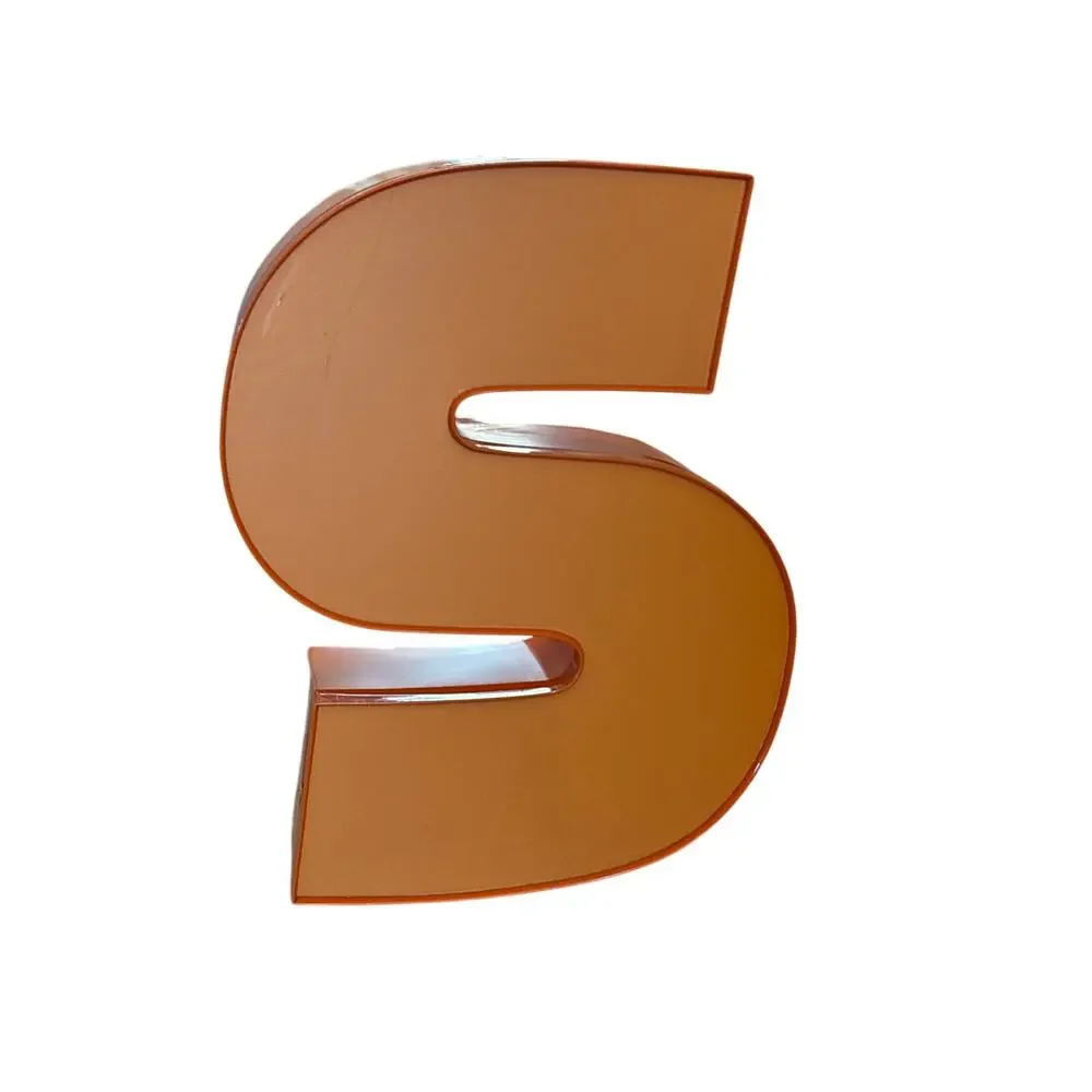 Commercial Channel Letter S Storefront Sign 22” SSC Lighted Orange
